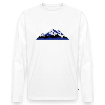 Berge, Winter, Landschaft - Männer Premium Bio Langarmshirt - Weiß - Vorne - Nico (187cm)