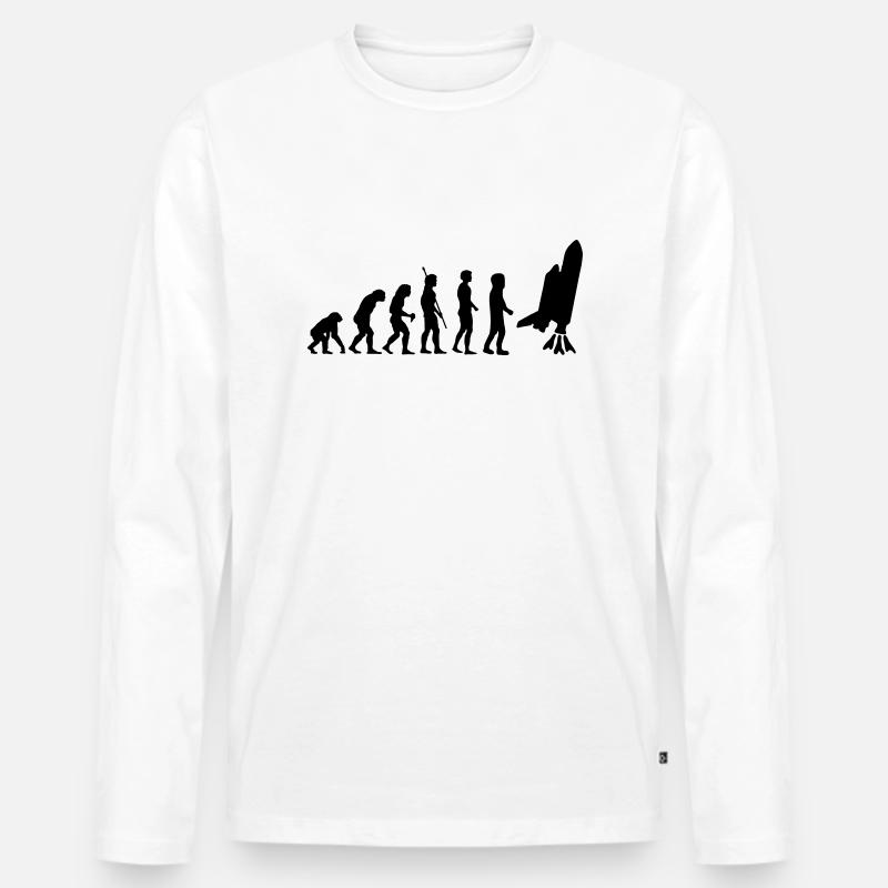 evolution_astronaut_g1 - Männer Premium Bio Langarmshirt - Weiß