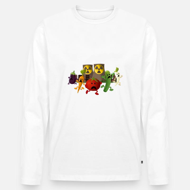Nuclear Veggies - Männer Premium Bio Langarmshirt - Weiß