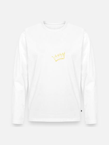 Krone Name Namensschild Theo - Männer Premium Bio Langarmshirt -