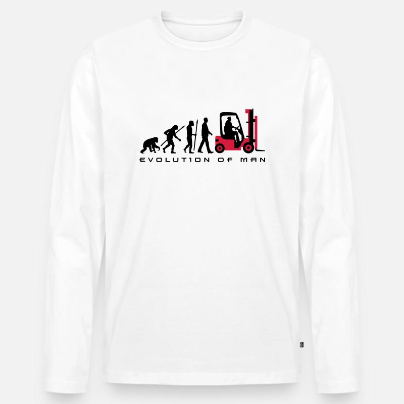 evolution_gabelstapler_122013_a_2c - Männer Premium Bio Langarmshirt - Weiß