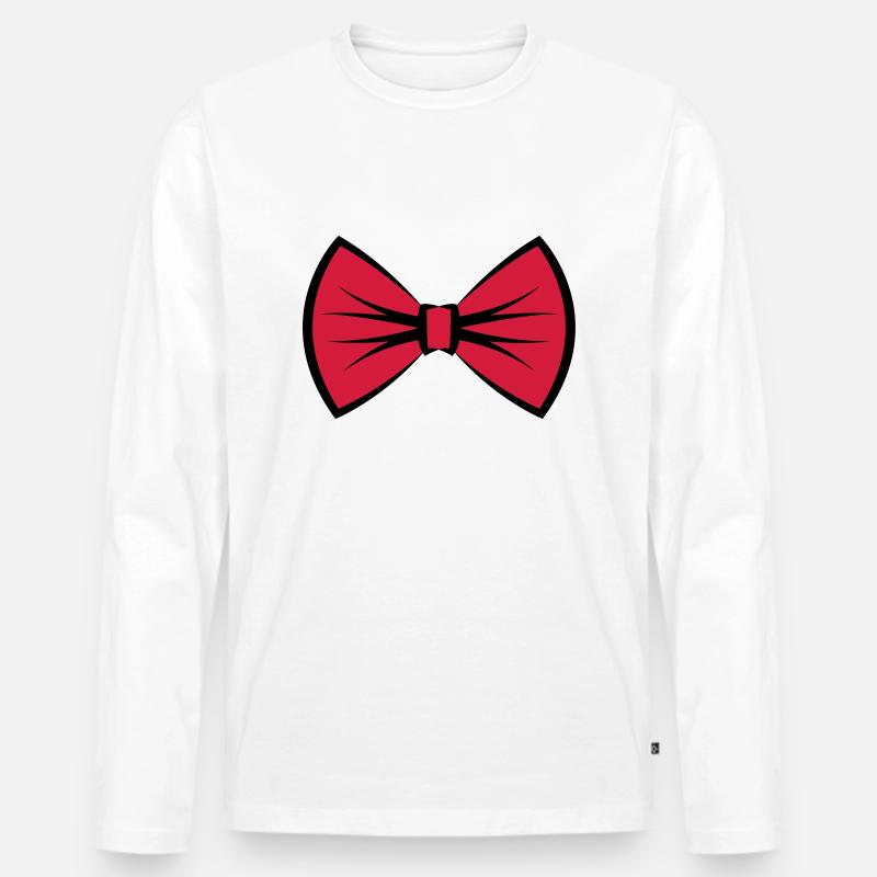 Krawattenschleife / Fliege / Querbinder - Männer Premium Bio Langarmshirt - Weiß