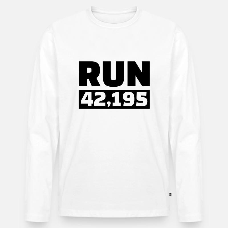 Marathon - Männer Premium Bio Langarmshirt - Weiß