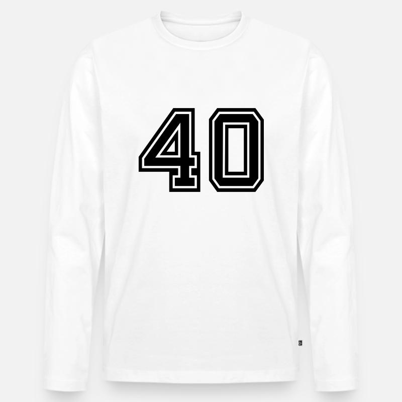 40 - Männer Premium Bio Langarmshirt - Weiß