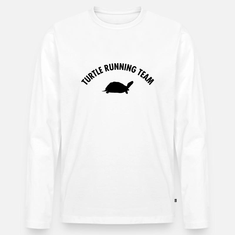 Turtle Running Team - Männer Premium Bio Langarmshirt - Weiß