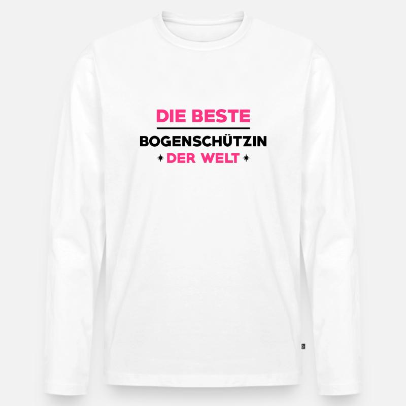 Bogenschießen Bogenschütze Bogenschiessen Bogen - Männer Premium Bio Langarmshirt - Weiß