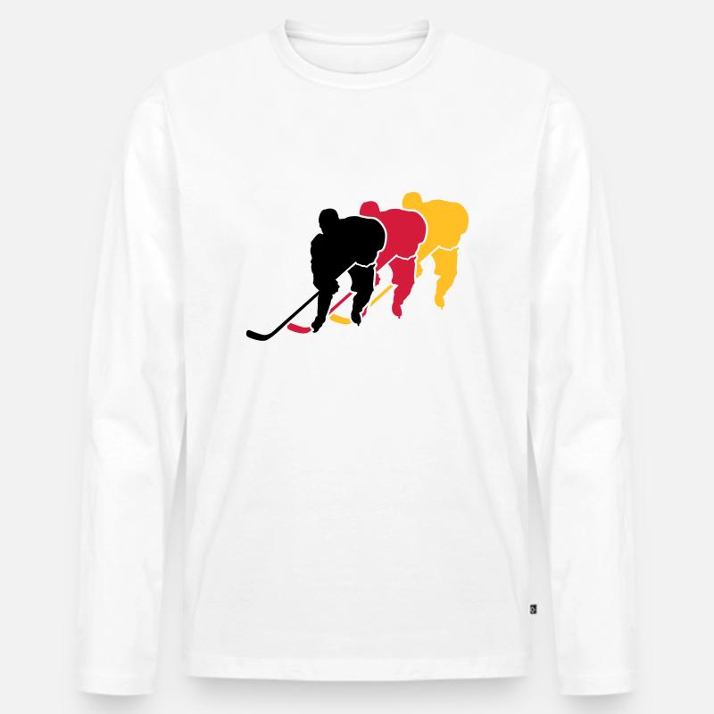 Eishockey - Männer Premium Bio Langarmshirt - Weiß