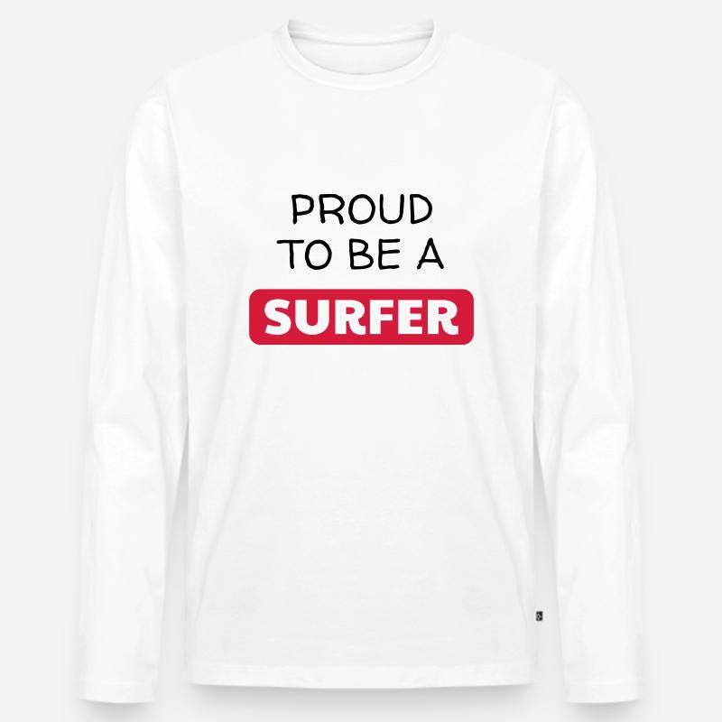 Surfen / Surfer / Surf / Surfing / Strand - Männer Premium Bio Langarmshirt - Weiß