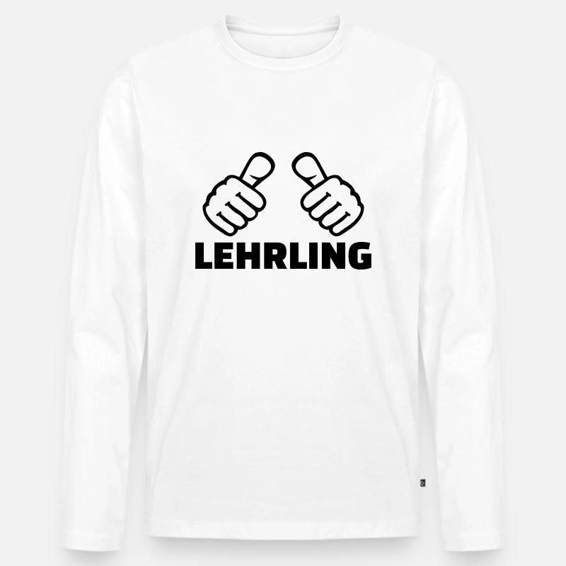 Lehrling - Männer Premium Bio Langarmshirt - Weiß
