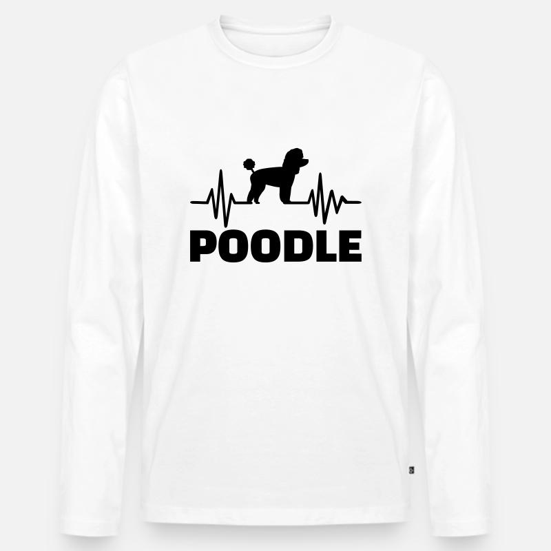 Pudel - Männer Premium Bio Langarmshirt - Weiß