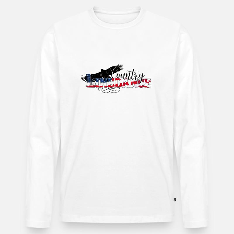 kl_linedance68d - Männer Premium Bio Langarmshirt - Weiß