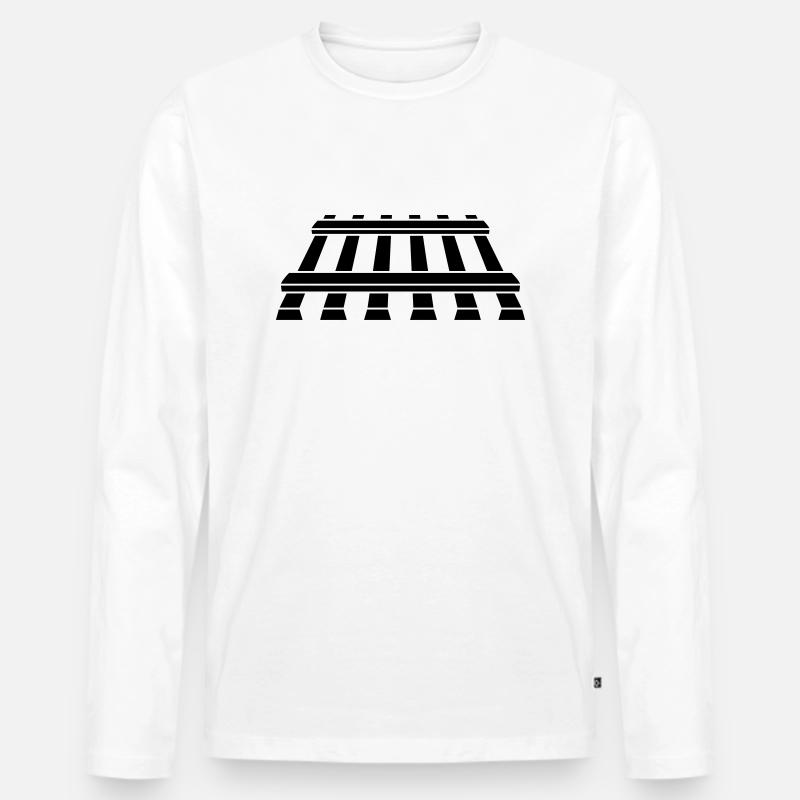 Logo Symbol Gleis - Männer Premium Bio Langarmshirt - Weiß