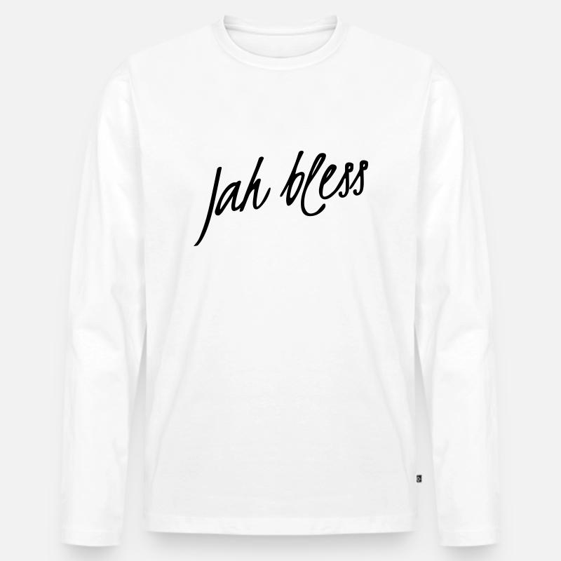 Jah bless - Männer Premium Bio Langarmshirt - Weiß
