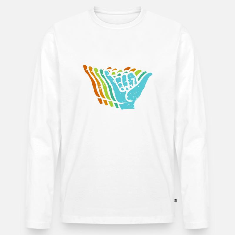 Shaka - Männer Premium Bio Langarmshirt - Weiß