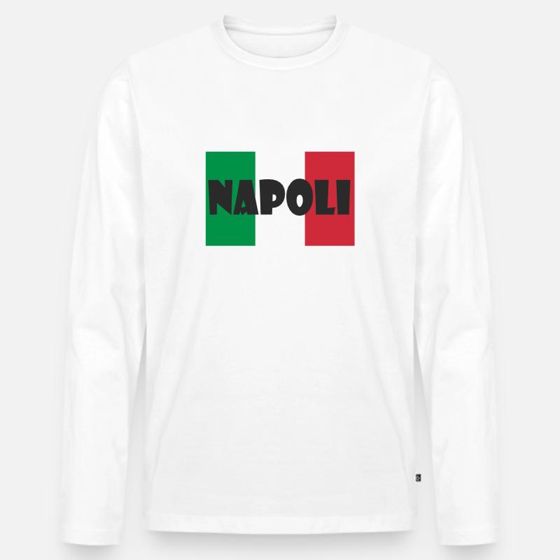 Napoli Design - Männer Premium Bio Langarmshirt - Weiß