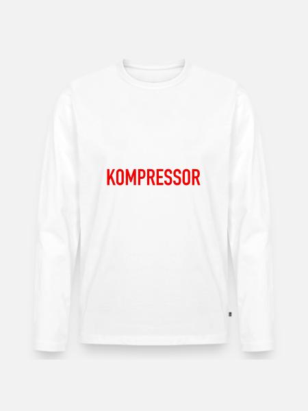 Team Kompressor - Männer Premium Bio Langarmshirt - Weiß