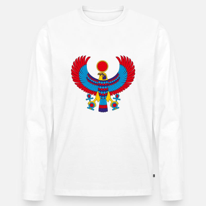 Horus - Männer Premium Bio Langarmshirt - Weiß
