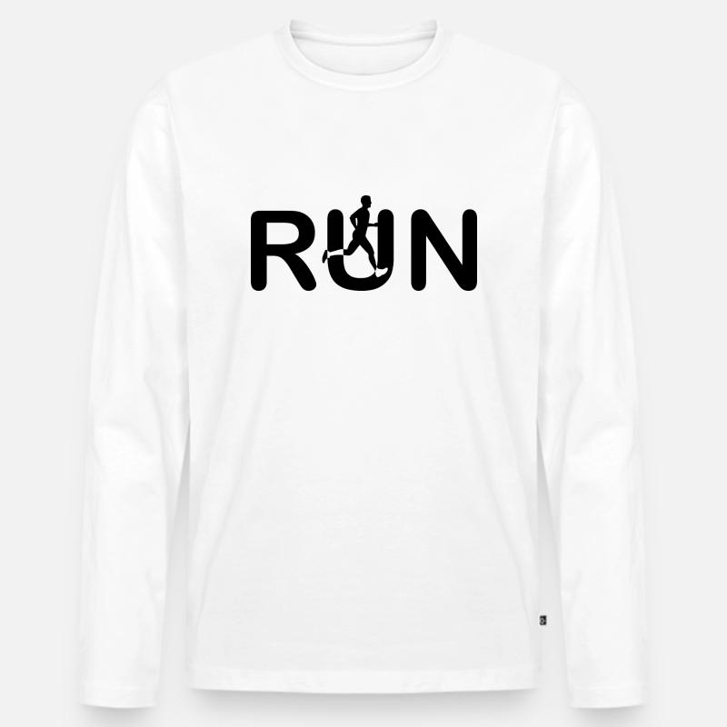 Marathon Running Run jogging - Männer Premium Bio Langarmshirt - Weiß