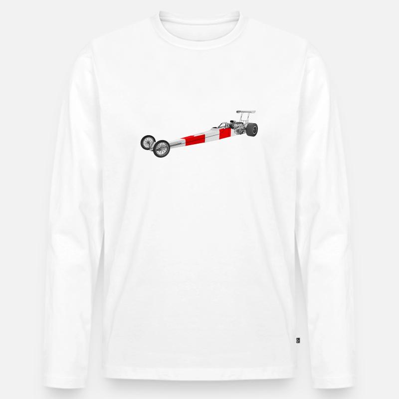 Dragster Rennfahrzeug - Männer Premium Bio Langarmshirt - Weiß