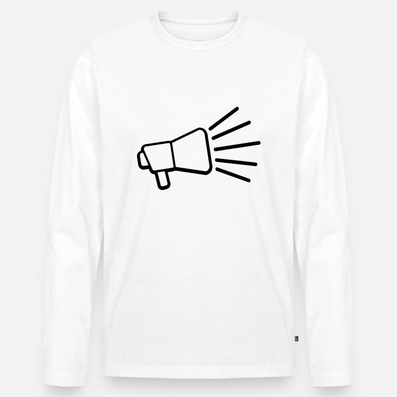 Icon Megafon Laute Rede - Männer Premium Bio Langarmshirt - Weiß