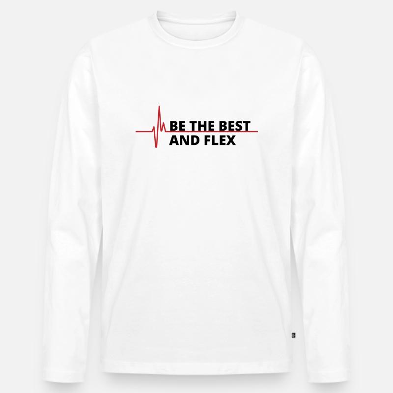Be the best flex - Männer Premium Bio Langarmshirt - Weiß