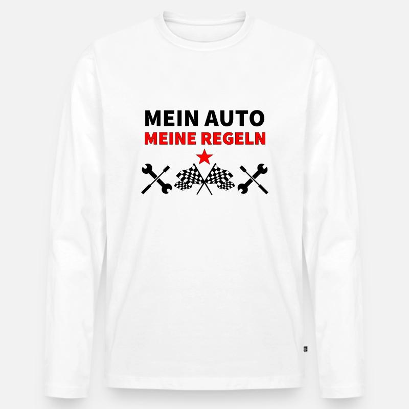 Auto - Männer Premium Bio Langarmshirt - Weiß