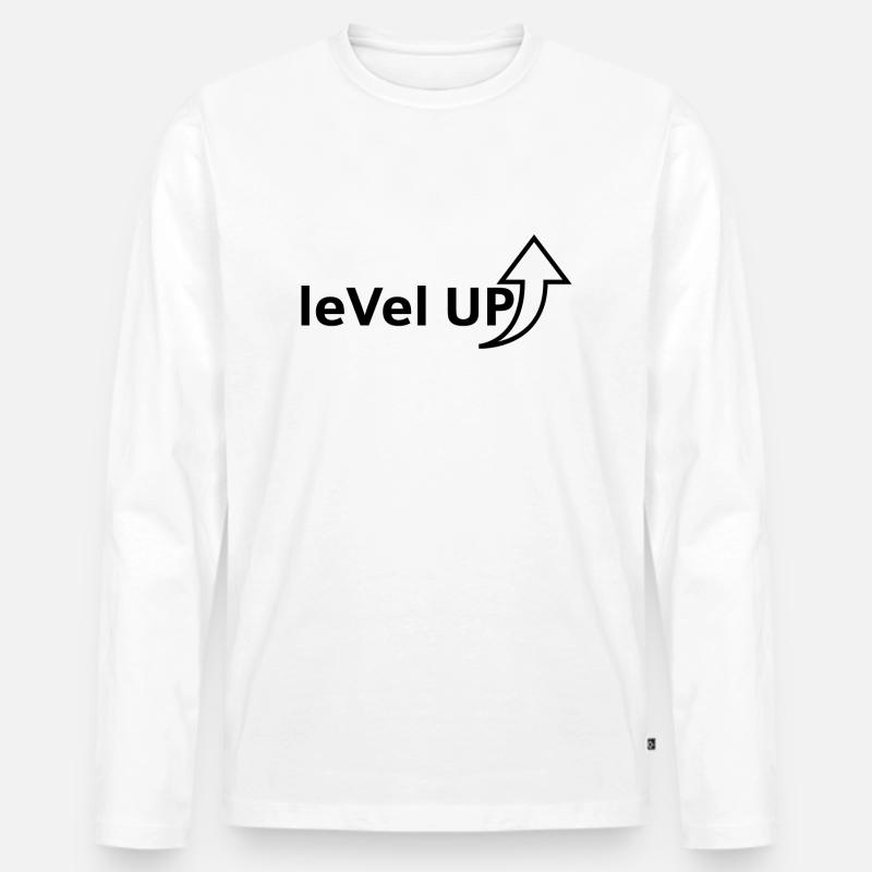 levelup - Männer Premium Bio Langarmshirt - Weiß