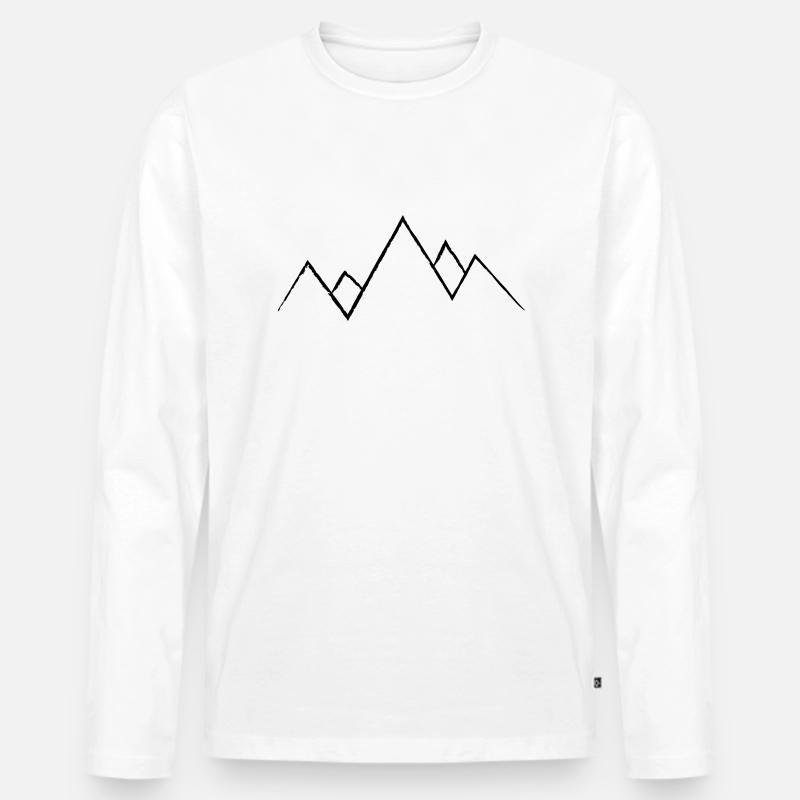 Ruf der Berge - Männer Premium Bio Langarmshirt - Weiß