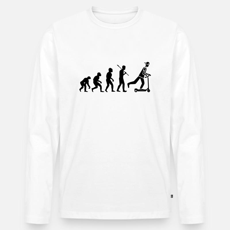 E-Scooter E-Roller Scooter - Männer Premium Bio Langarmshirt - Weiß