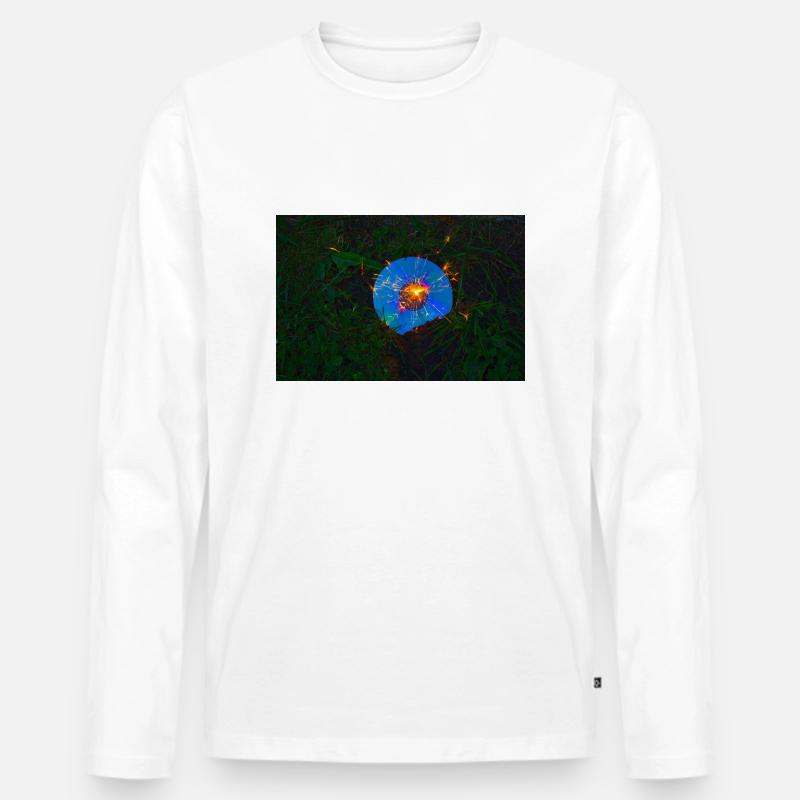 Leuchti CD - Männer Premium Bio Langarmshirt - Weiß