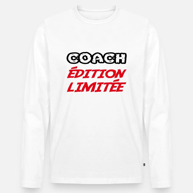 COACH Limitierte Auflage - Männer Premium Bio Langarmshirt - Weiß