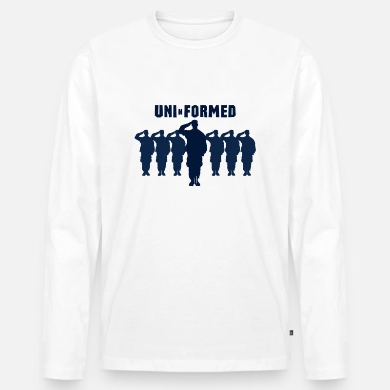 Uni-n-formed Uni-n-formiert - Männer Premium Bio Langarmshirt - Weiß