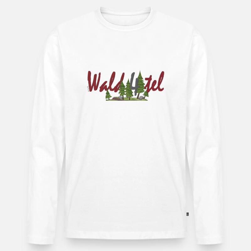 Wald4tel - Männer Premium Bio Langarmshirt - Weiß
