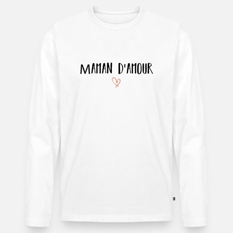 Liebe Mama - Männer Premium Bio Langarmshirt - Weiß