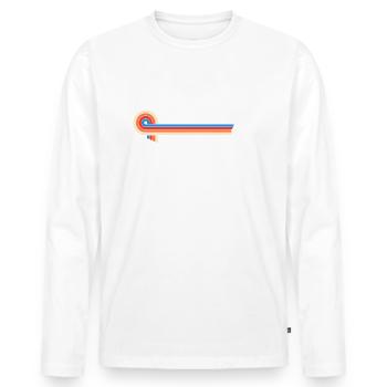 I Am 25 Plus Middle Finger - 26th Birthday - Men's Premium Organic Long Sleeve Shirt - white - Front - Nico (187cm)