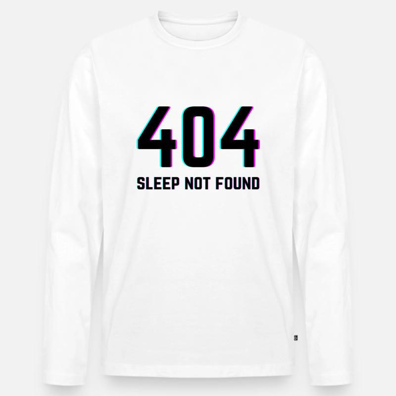 404 Schlaf Nicht gefunden - Männer Premium Bio Langarmshirt - Weiß