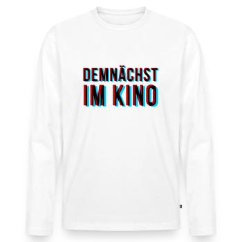 Demnächst im Kino - Männer Premium Bio Langarmshirt - Weiß - Vorne - Nico (187cm)