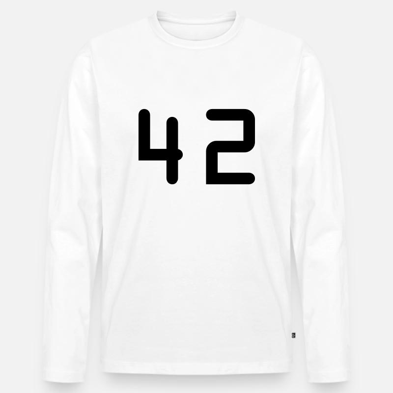 42 - Männer Premium Bio Langarmshirt - Weiß