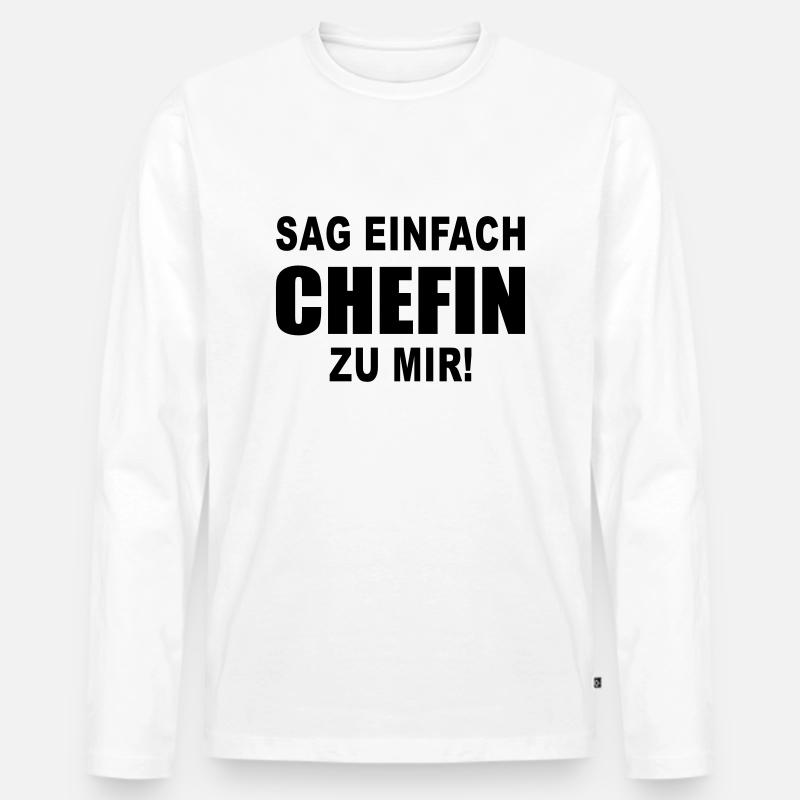 chefin - Männer Premium Bio Langarmshirt - Weiß