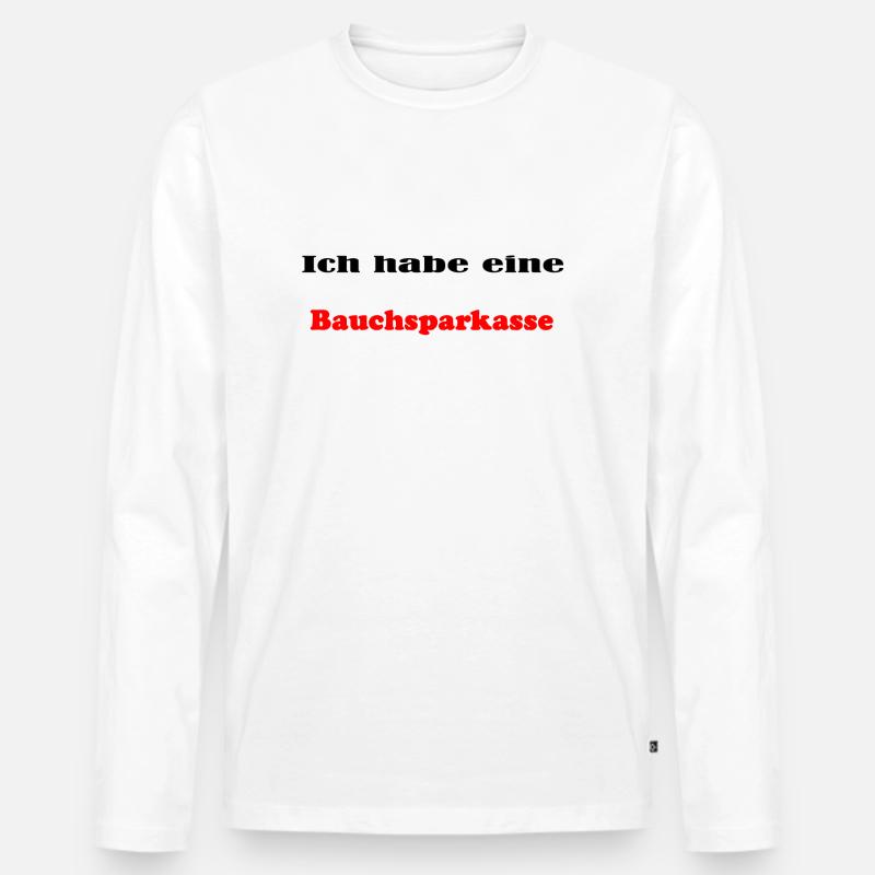 Bauchsparkasse - Männer Premium Bio Langarmshirt - Weiß