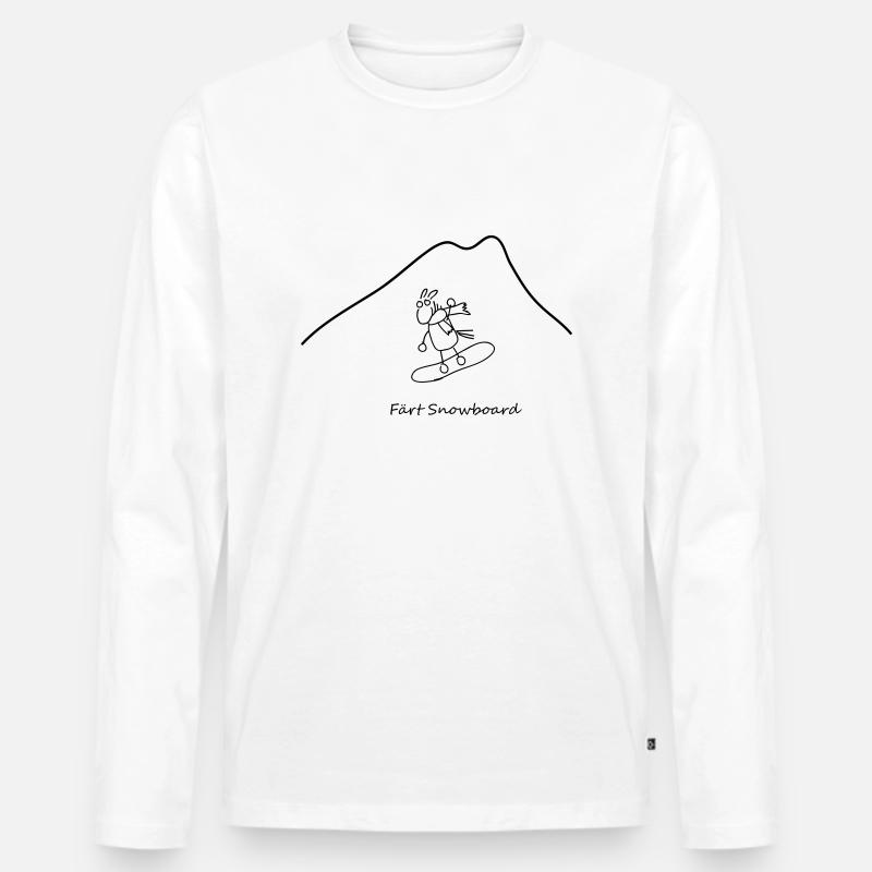Färt Snowboard 2 - Männer Premium Bio Langarmshirt - Weiß
