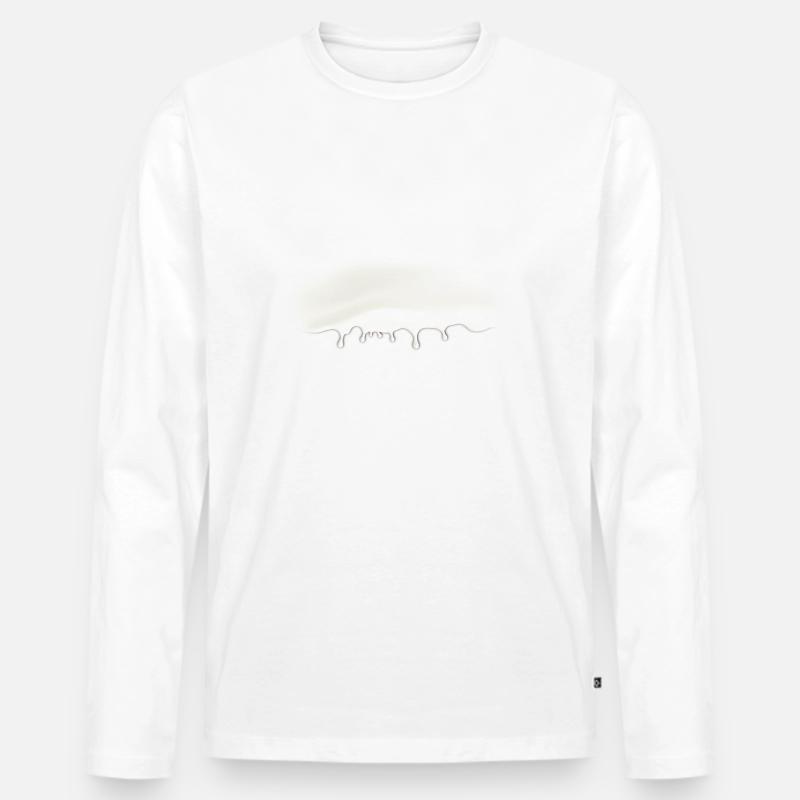Milch - Männer Premium Bio Langarmshirt - Weiß
