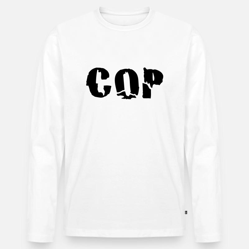 cop - Männer Premium Bio Langarmshirt - Weiß