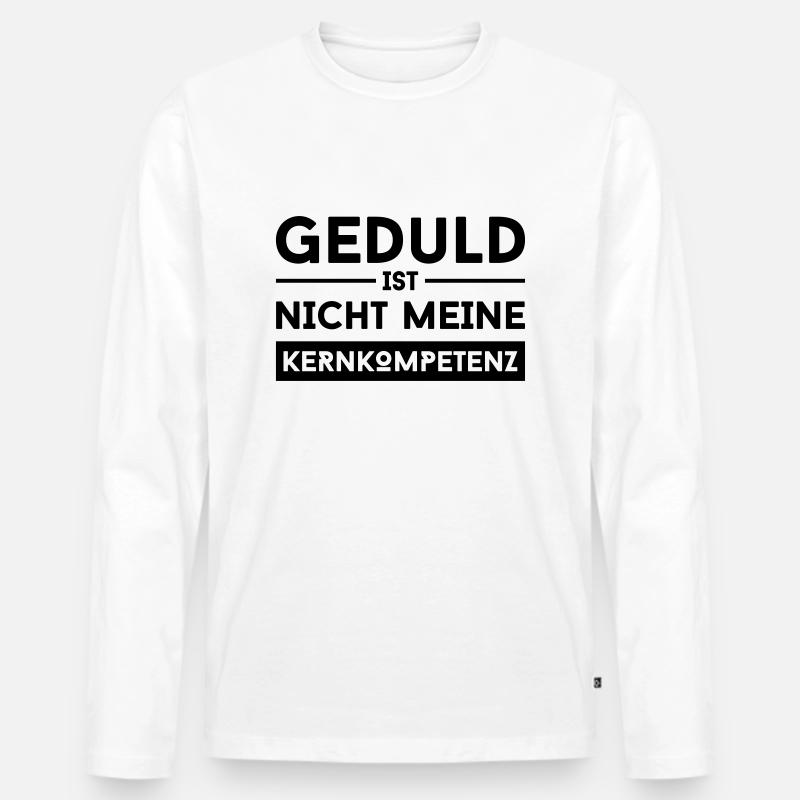 geduld - Männer Premium Bio Langarmshirt - Weiß