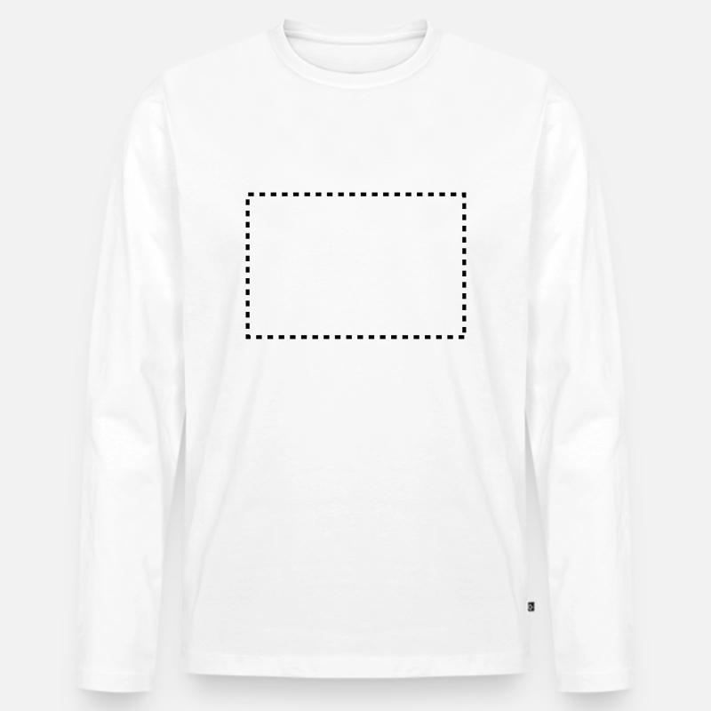dashed_square_1c - Männer Premium Bio Langarmshirt - Weiß