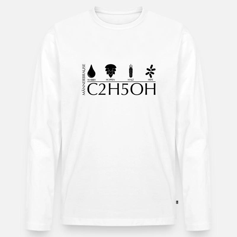 Männerbrause - Männer Premium Bio Langarmshirt - Weiß