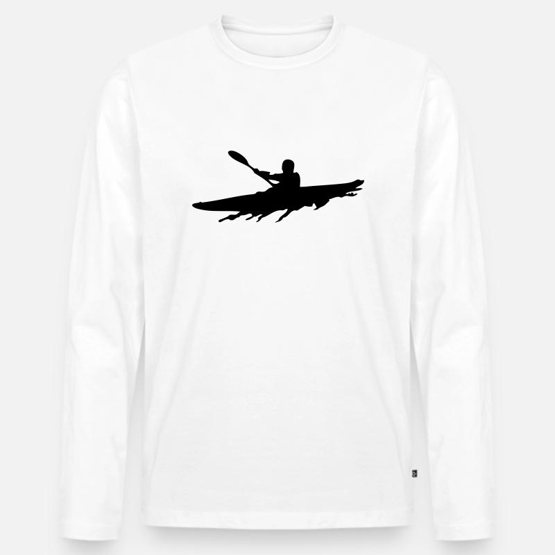 Kayak Dude - Männer Premium Bio Langarmshirt - Weiß