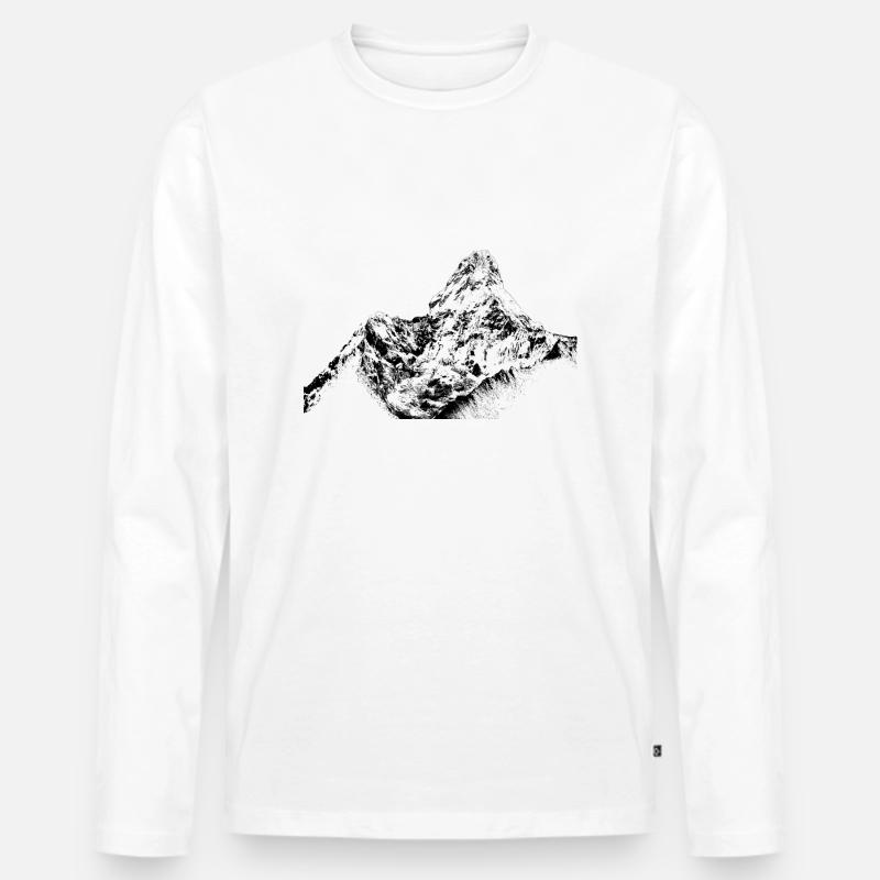 ama dablam - Männer Premium Bio Langarmshirt - Weiß