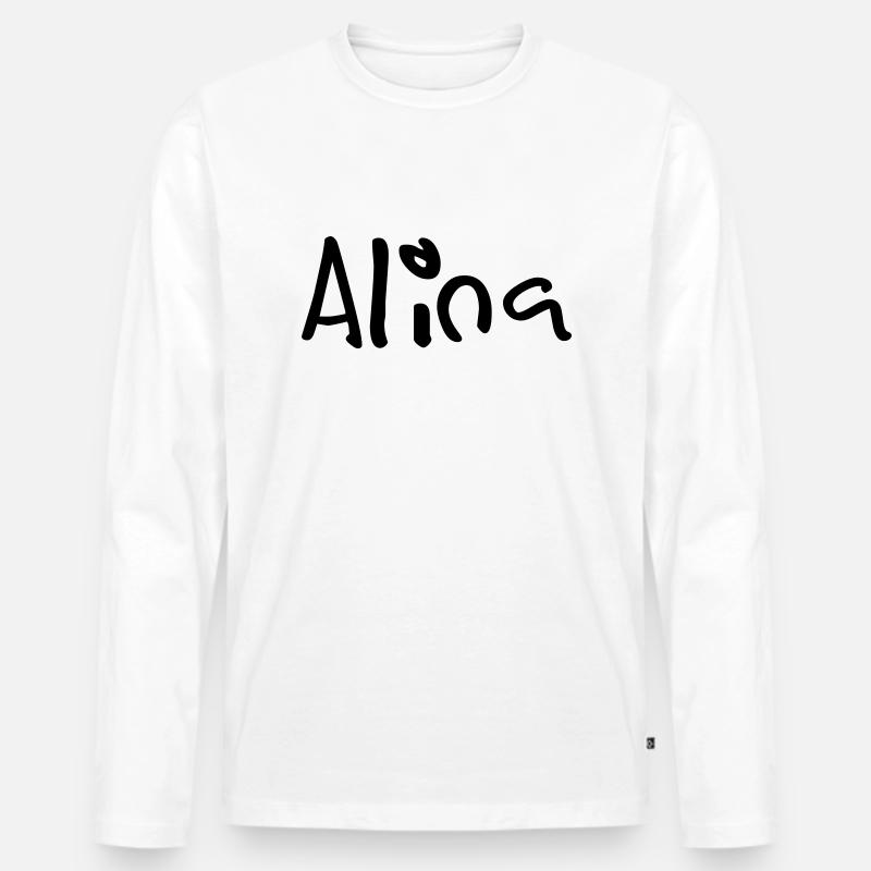 alina - Männer Premium Bio Langarmshirt - Weiß