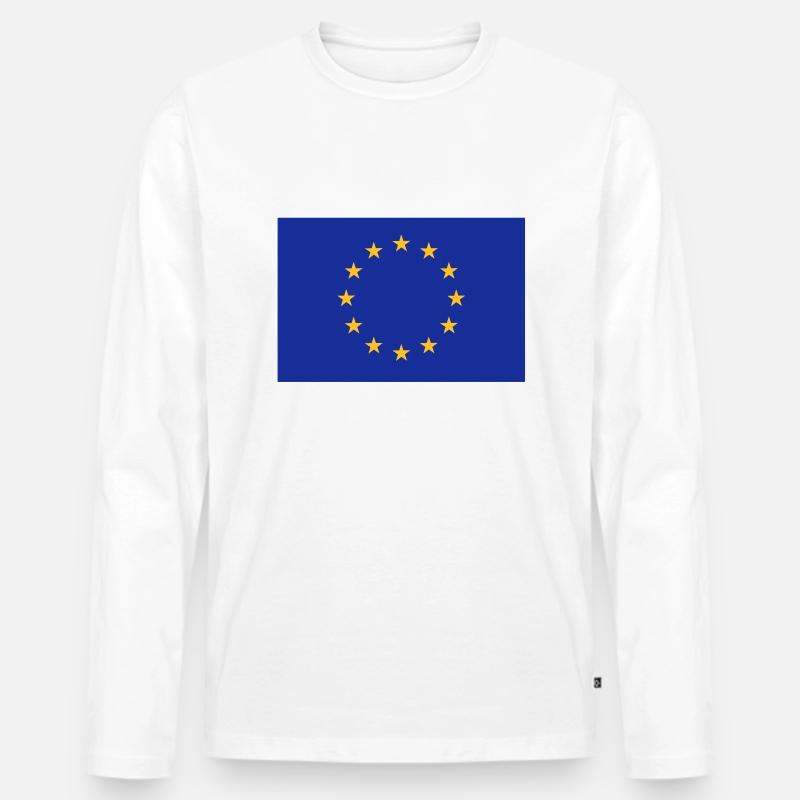 Europa EU - Männer Premium Bio Langarmshirt - Weiß